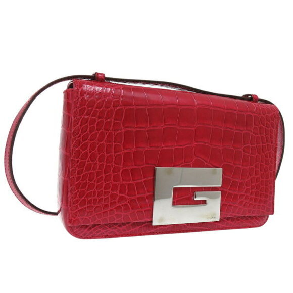 Gucci crocodile GG logo Shoulder Bag leather red - Picture 4 of 8